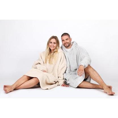 NorthHeat Beheizter Kuschel Hoodie | Flauschige Ärmel Decke beheizbar | für Freundin, Mama und Papa Geschenk zu Weihnachten | Kuschelpullover & Deckenpullover (beheizt & unbeheizt)