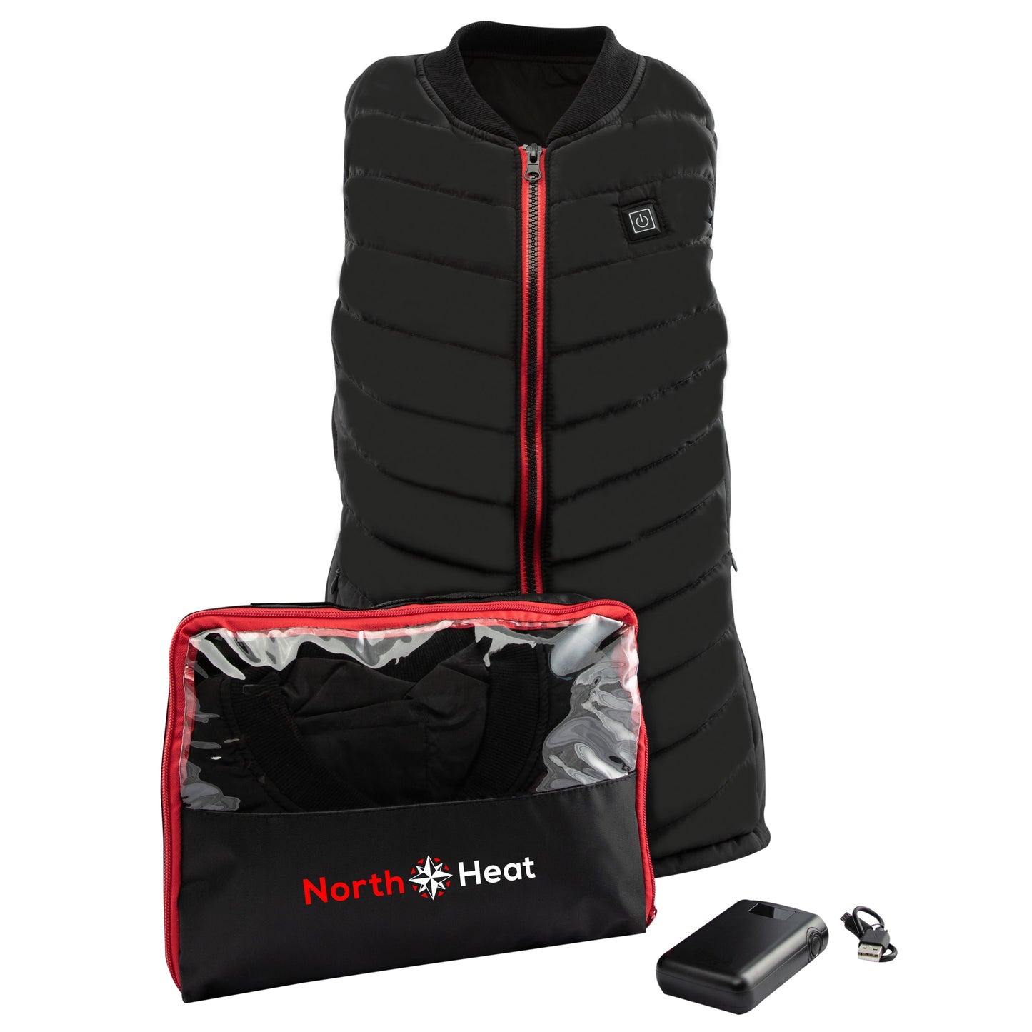 NorthHeat Premium beheizbare Weste | Größen XS - XXL | Heizweste für Damen und Herren | bis 55°C mit 5 Wärme Zonen | MIT & OHNE Powerbank