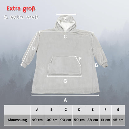 NorthHeat Beheizter Kuschel Hoodie | Flauschige Ärmel Decke beheizbar | für Freundin, Mama und Papa Geschenk zu Weihnachten | Kuschelpullover & Deckenpullover (beheizt & unbeheizt)