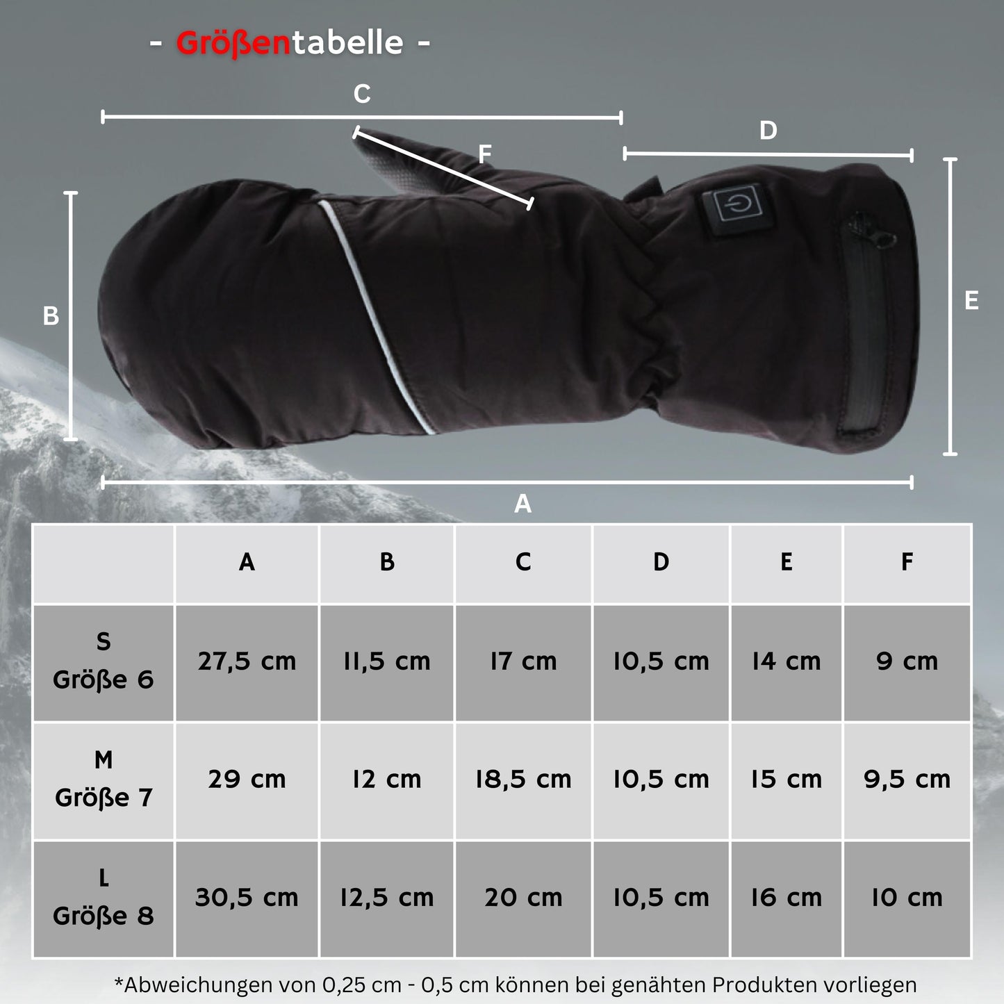 NorthHeat Premium optimierte beheizte Handschuhe | beheizbare Fäustlinge für Männer & Frauen in 3 Größen | wiederaufladbare Heizhandschuhe | Skifahren und Outdoor (Größen S,M,L)