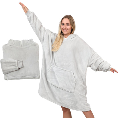 NorthHeat Beheizter Kuschel Hoodie | Flauschige Ärmel Decke beheizbar | für Freundin, Mama und Papa Geschenk zu Weihnachten | Kuschelpullover & Deckenpullover (beheizt & unbeheizt)