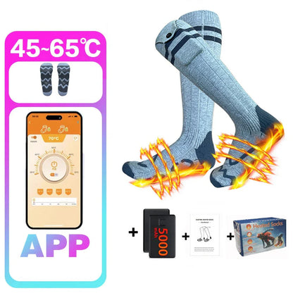 Beheizte Heizsocken mit 5000-mAh Akku & APP-Steuerung