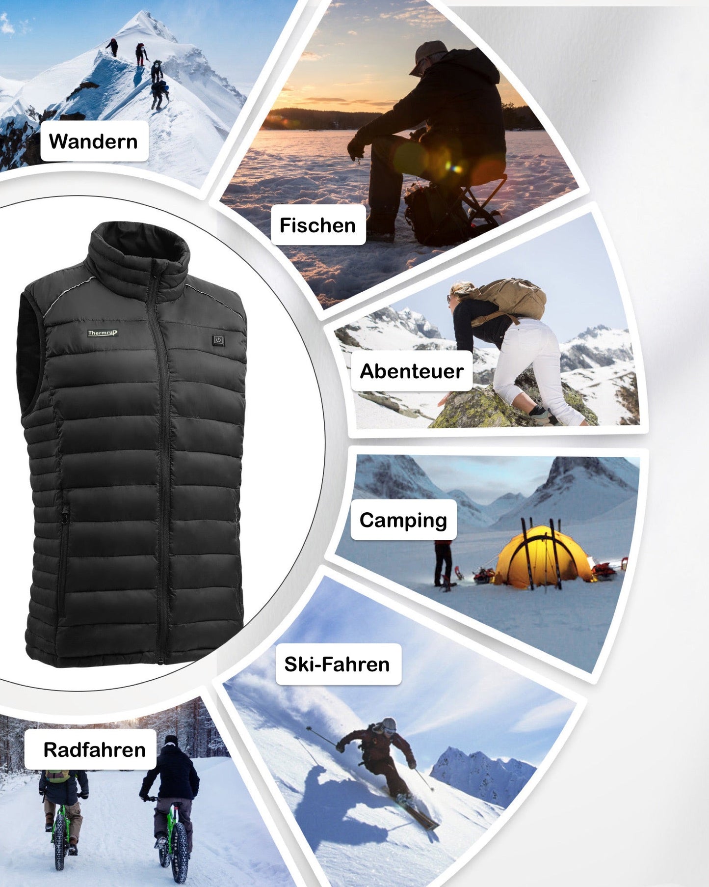 Beheizbare Weste Heizweste mit Akku 7,4V