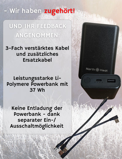 NorthHeat Premium beheizbare Weste | Größen XS - XXL | Heizweste für Damen und Herren | bis 55°C mit 5 Wärme Zonen | MIT & OHNE Powerbank