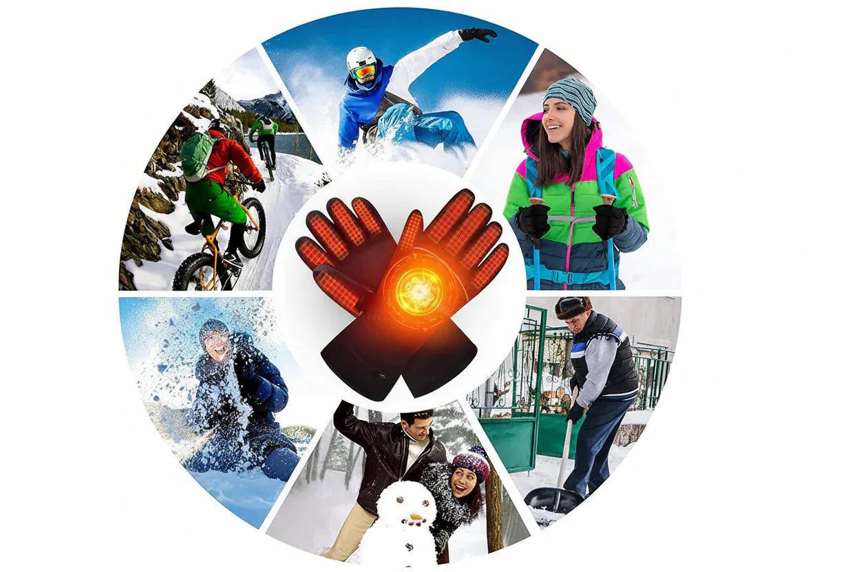 Wasserdichte beheizbare Handschuhe für Unisex elektrisch Winter 3 Temperaturstufen